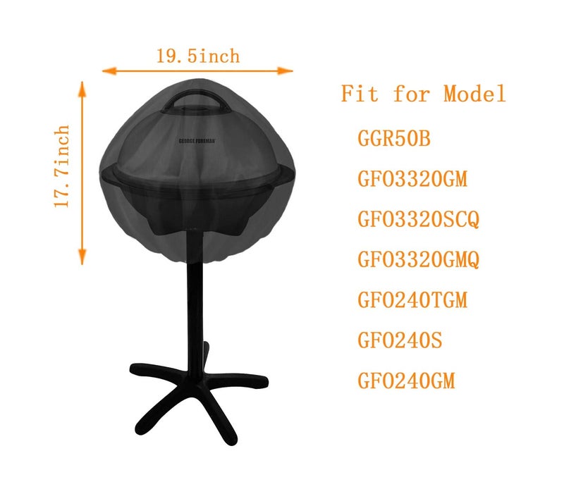 nomiou Grill Cover for George Foreman GGR50B and Weber Jumbo Joe Charcoal Grill 18" Indoor and Outdoor Electric Grill,19.5" Dia x 17.7" H - Image 2